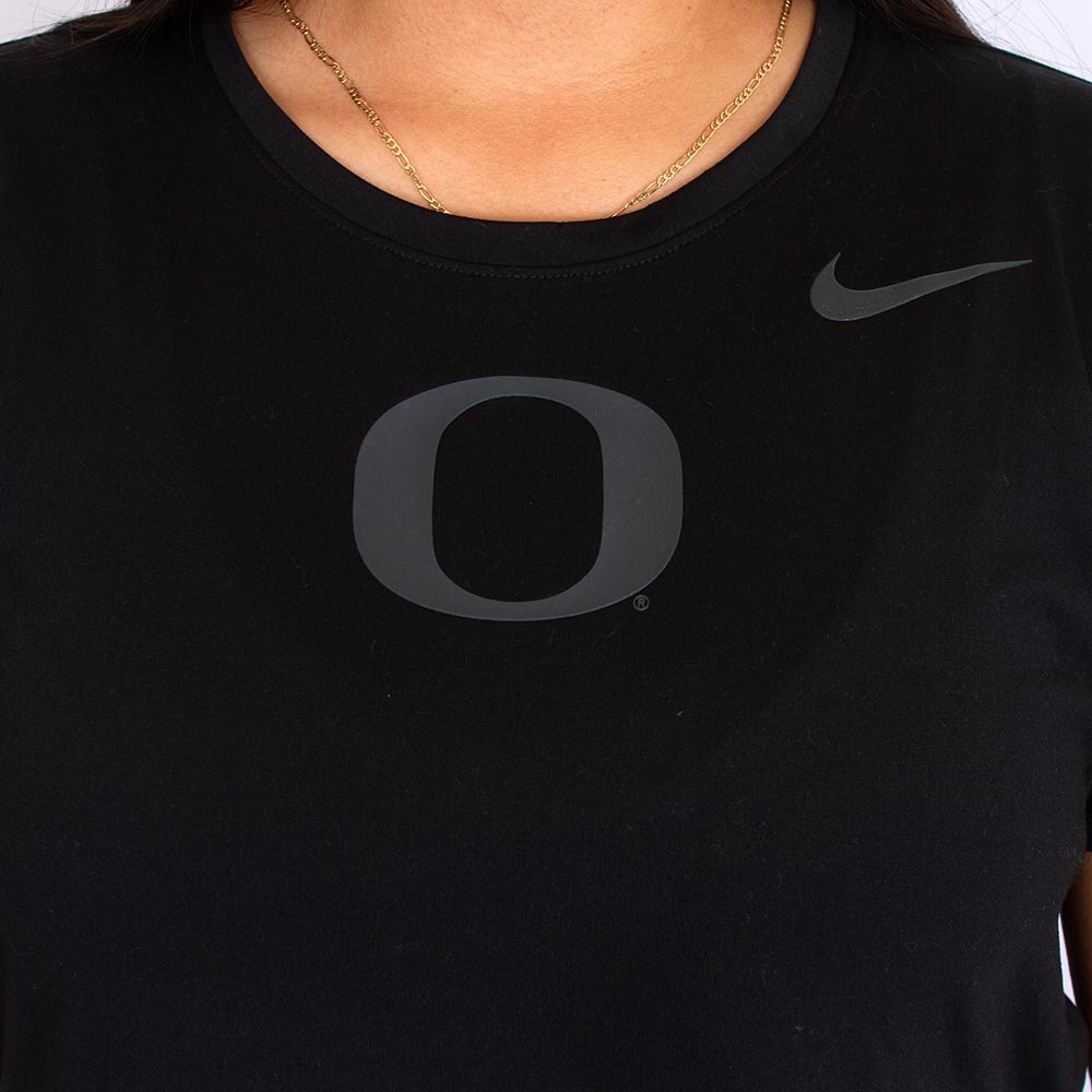 Classic Oregon O, Nike, Black, Crop Top, Performance/Dri-FIT, Women, T-Shirt, 795254